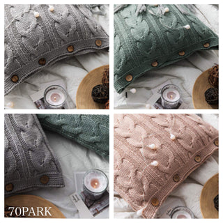 Sherbet Color Cable Knit Cushion Cover