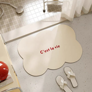 Simple Lettering Color Wave Bath Mat 50x80cm  Quick Drying