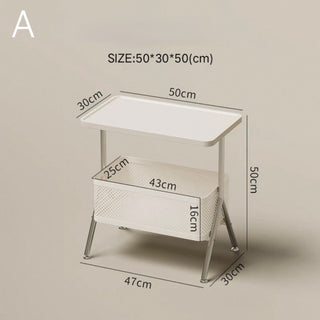 Stainless steel frame basket storage side table