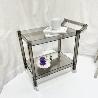Clear Color Two-Tier Storage Rack Wagon  Side Table