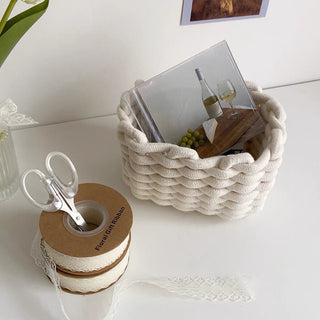Rope braided small storage basket