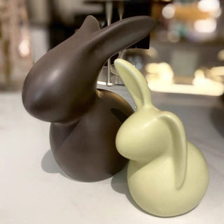 Set of 2  Rabbit Motif Ceramic Object Figurine