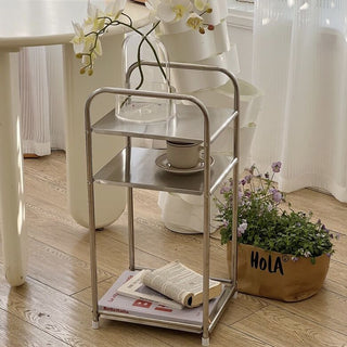 Modular Stainless Steel Tier Rack Side Table
