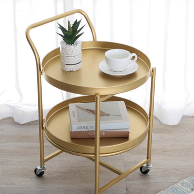 Gold Castered Tier Tray Wagon Storage Cart