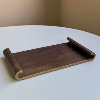 Simple Wood Accessory Tray Plate Brown