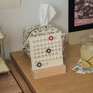 Wood Stand Desktop Mini Board Perpetual Calendar