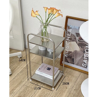 Modular Stainless Steel Tier Rack Side Table