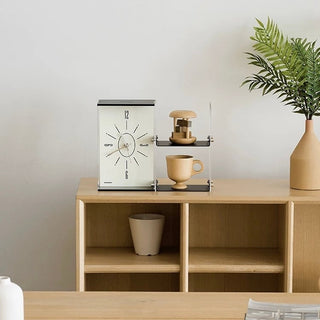 Storage rack included Acrylic clear monochrome clock  Table clock