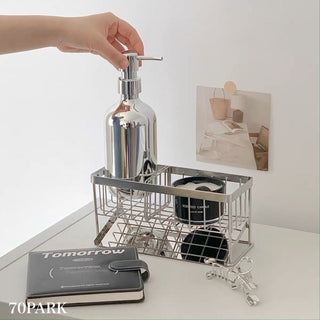 Stainless steel basket silver dish drainer small item storage
