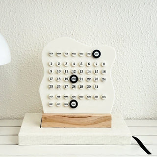 Irregular Wave Desktop Mini Board Perpetual Calendar