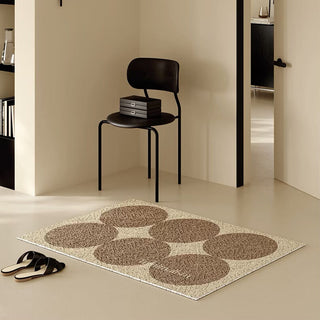 Brown polka dot entrance mat 50x80 mud-removing mat