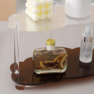 Acrylic Cloud-Shaped Two-Tier Rack  Cosmetic Storage Tray