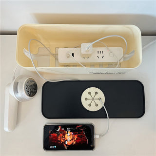 Lettering Covered Power Strip Storage Cable Box