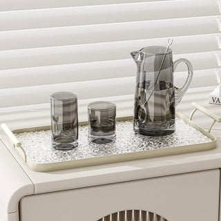 Wavy pattern Clear tray with handle for storage