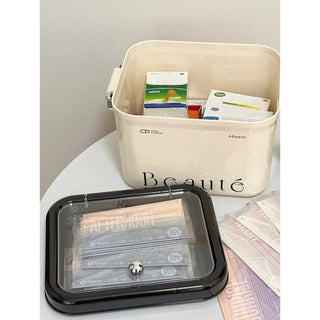 Monochrome Large Capacity Simple First Aid Kit Medicine Box Storage Box