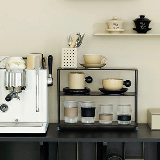 Iron Simple Three-Tier Display Rack Black