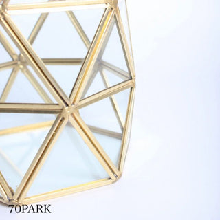 Gold Triangle Frame Brush Stand Pen Holder