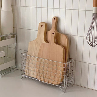 Legged Storage Rectangular Wire Basket Container Small Item Storage Silver