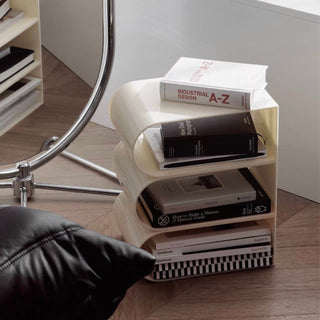 Arch Magazine Rack Storage Side Table Cream