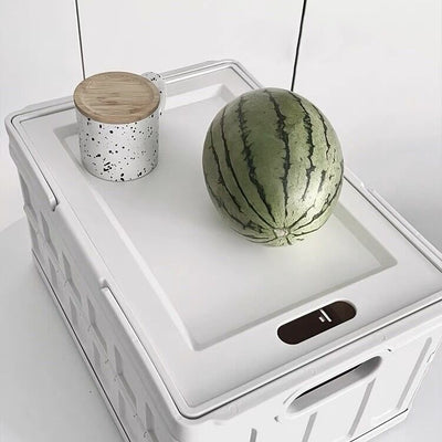 Foldable storage container with handle white
