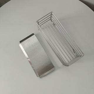 Stainless steel simple basket silver dish drainer small item storage.