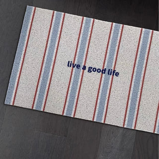 Striped Pattern Message Entrance Mat  50 x 80 cm Mud Removal