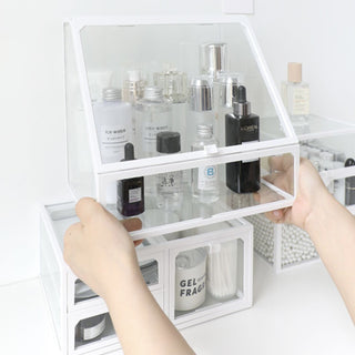Sold Individually Clear White Cosmetic Storage Box