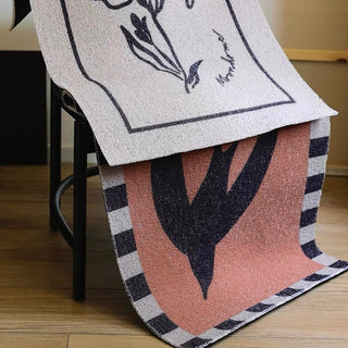 Swallow pattern entrance mat 60x90 mud-removing mat brown