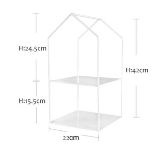 House-shaped iron two-tier display rackin  storage
