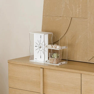 Storage rack included Acrylic clear monochrome clock  Table clock