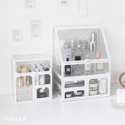 Sold Individually Clear White Cosmetic Storage Box