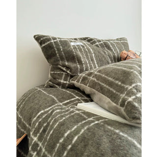 Khaki Retro Check Pattern Duvet Cover Set 2 Sizes  Winter Thick Bed Cover Bedding Cover