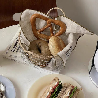 Handled Iron Mini Basket Storage Basket