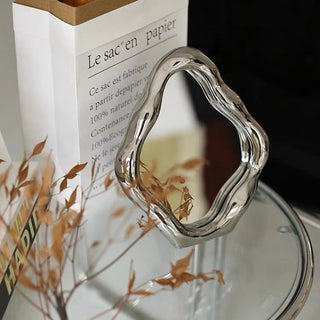 Silver nuance frame mirror tabletop or wall-mounted mirror.