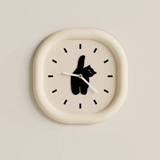 Cat motif Chubby frame clock wall clock cat