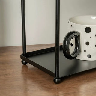 Stainless steel black painted two-tier display rack storage