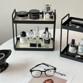 Black Frame Two-Tier Storage Display Rack
