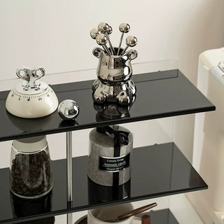Clear Acrylic Stainless Steel Three-Tier Storage Display Rack   Cosmetic Storage Mug Rack