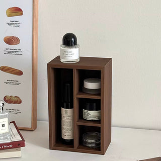 Thimble Wood Divider Rectangular Storage Box Cosmetics Small Item Holder Remote Control Stand