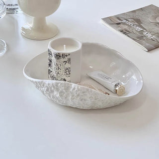 Shell motif ceramic accessory tray