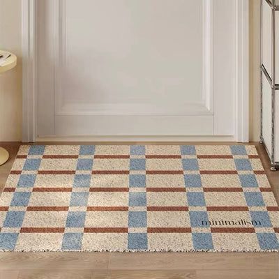 Grid Check Pattern Entrance Mat  50 x 80 cm Mud Removal