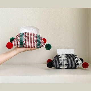 PomPom Mix Color Knit Tissue Case Cover