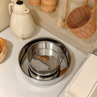 Stainless steel degree rotating round storage tray