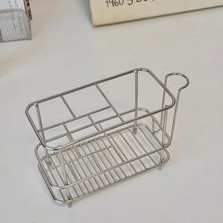 Stainless Steel Silver Multi-Stand Storage with Cup Holder