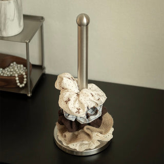 Stainless steel hair accessory storage stand scrunchie holder kitchen paper holder silver