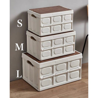 Wood Folding Container with Lid  3 Sizes