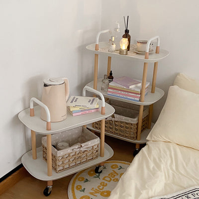 Castered side table three-tier rack wagon