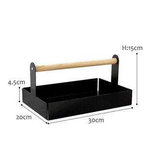 Wood Accessory Tray with Handle