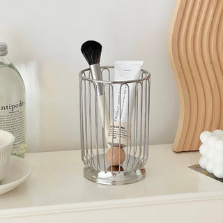 Stainless steel silver brush stand pen holder cutlery