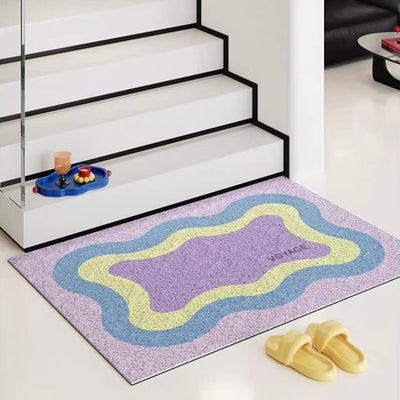 Colorful wave pattern entrance mat 50 x 80 cm for removing mud.